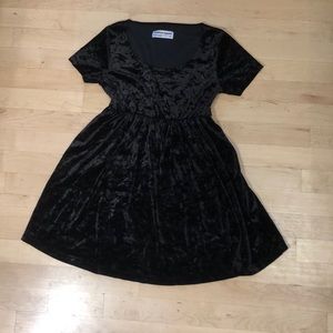 Black Velvet Baby Doll Dress